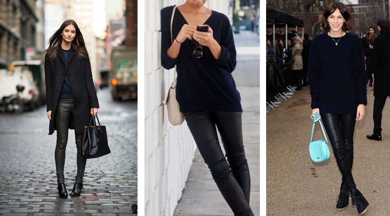 Dress Like A Parisian: Navy Cashmere Sweater | goutaste