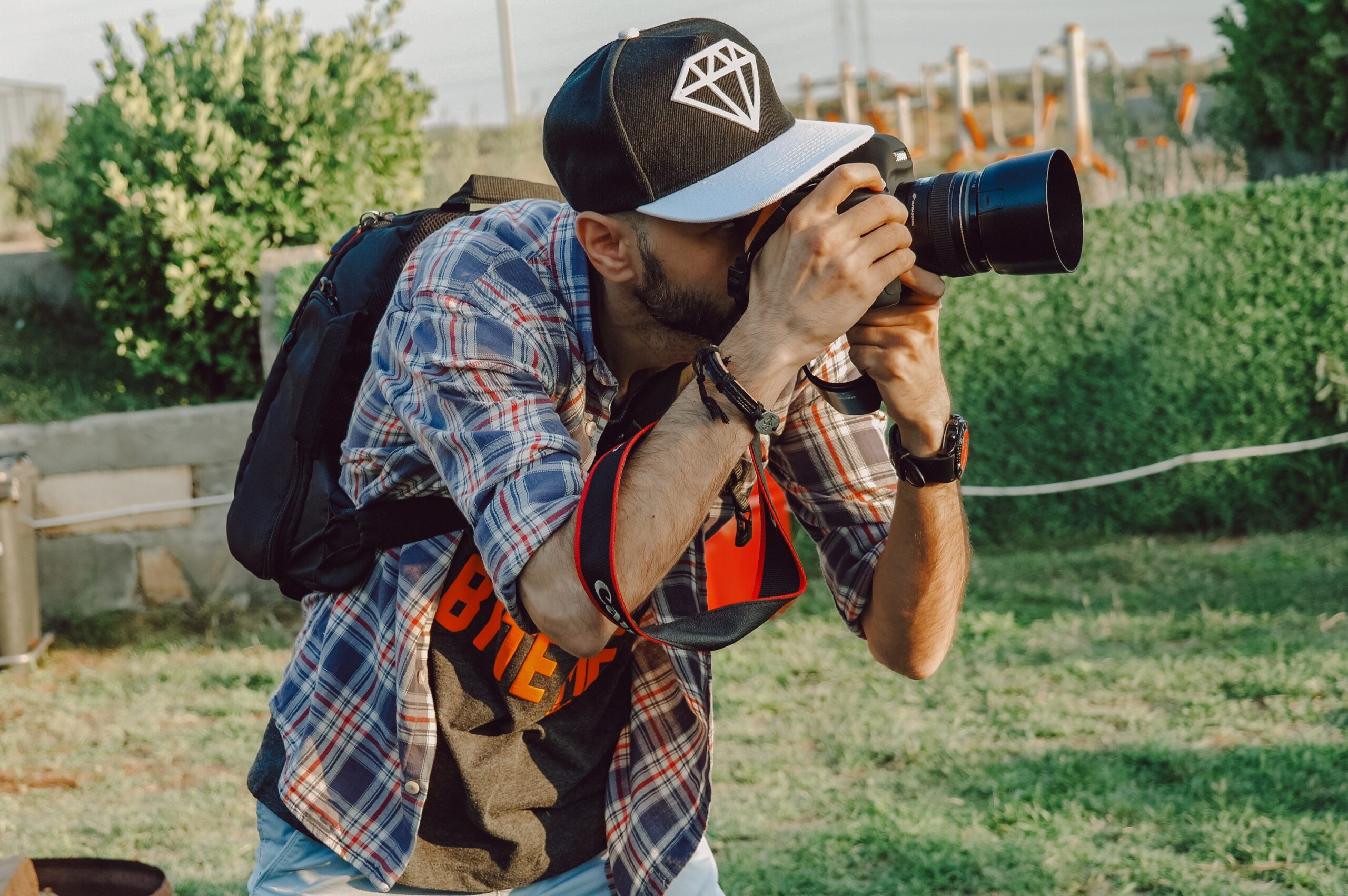 A man wearing a trucker cap