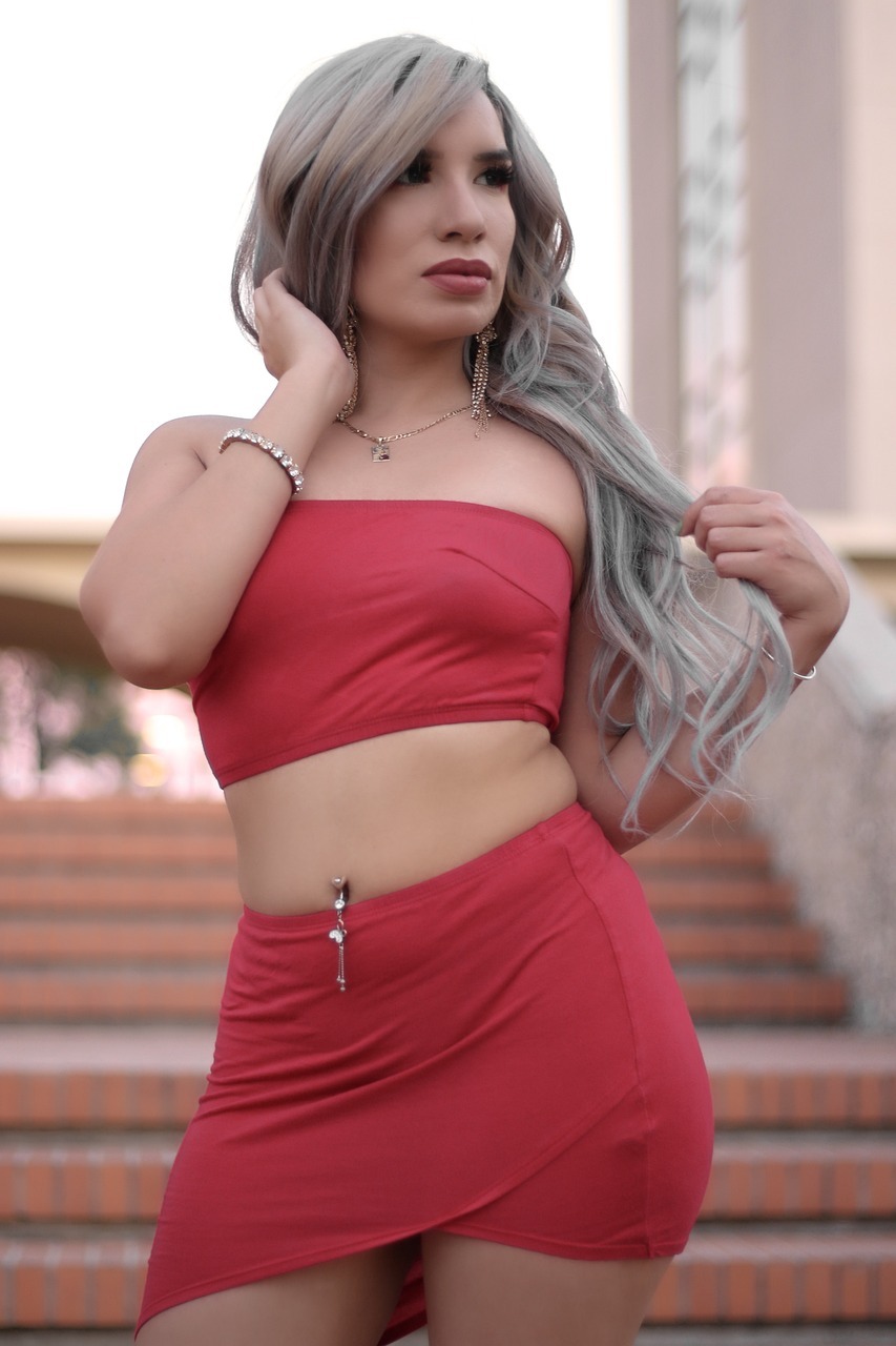 Woman wearing a sexy tube tops