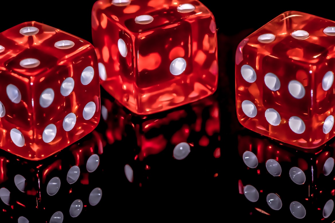 red dice on a table
