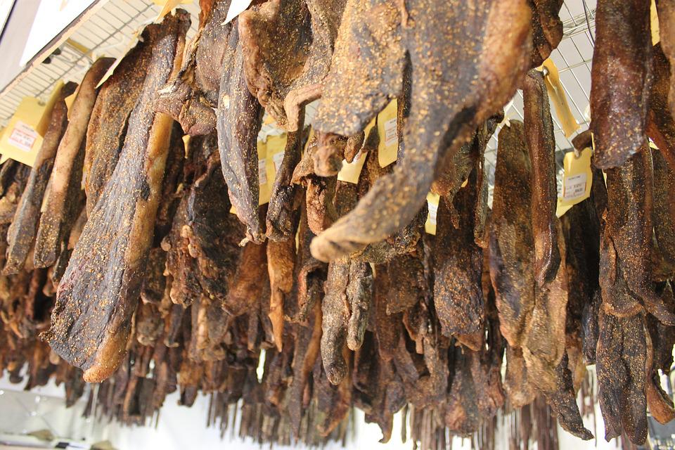 drying meat for making beef biltong