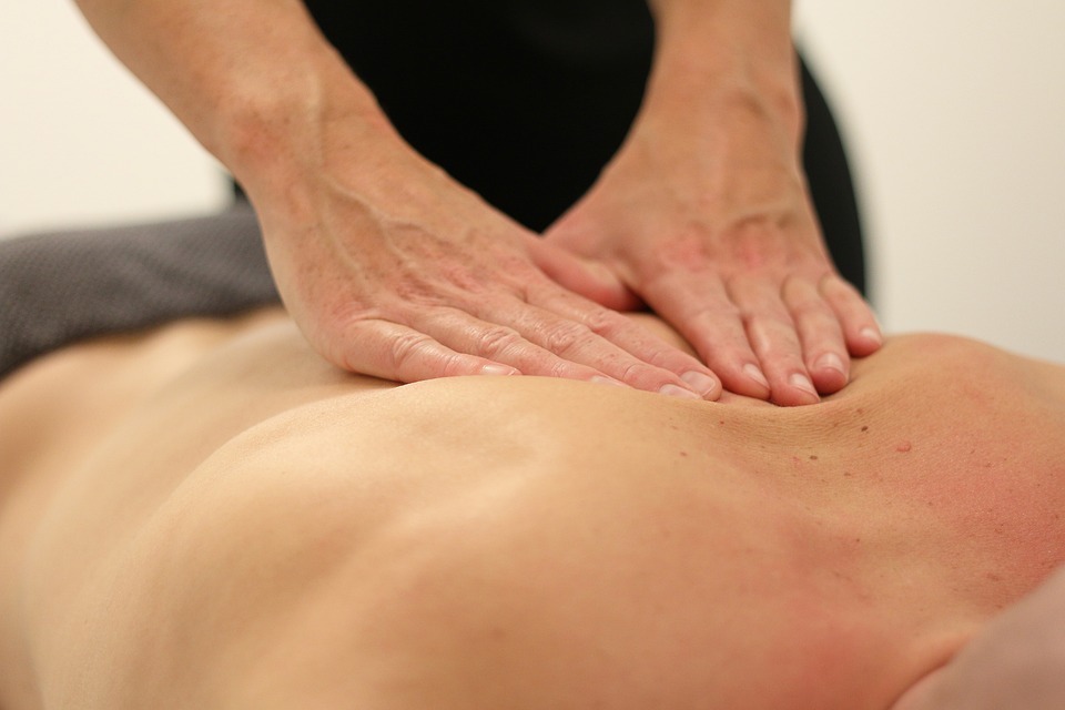 a Swedish massage in progress 